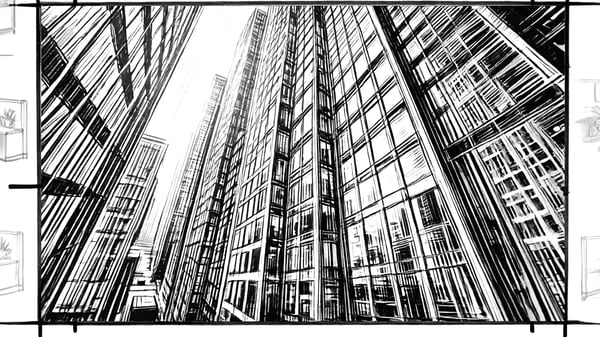 Storyboard of city street. 