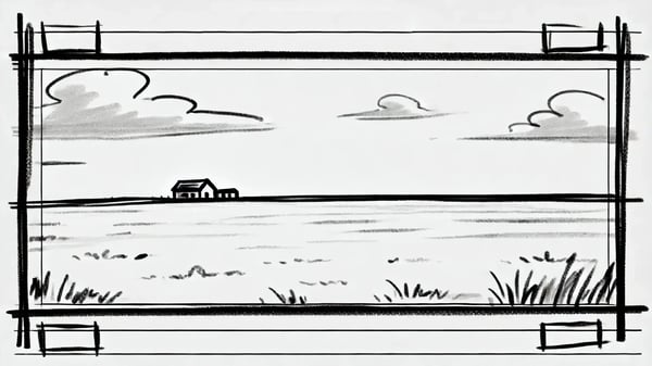 Storyboard of farmhouse. 