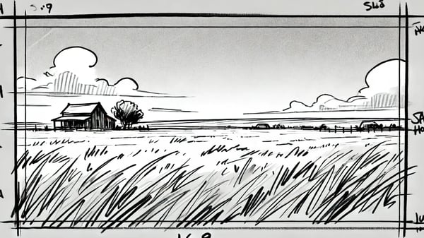 Storyboard of farmland. 