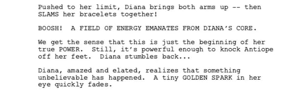 Excerpt from Wonder Woman 1984 screenplay.