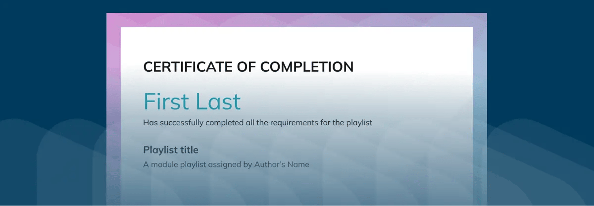 Customizable certificate in PlayPosit.