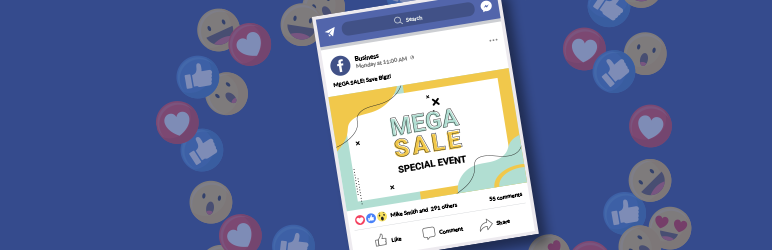 Facebook ad example, announcing MEGA SALE.
