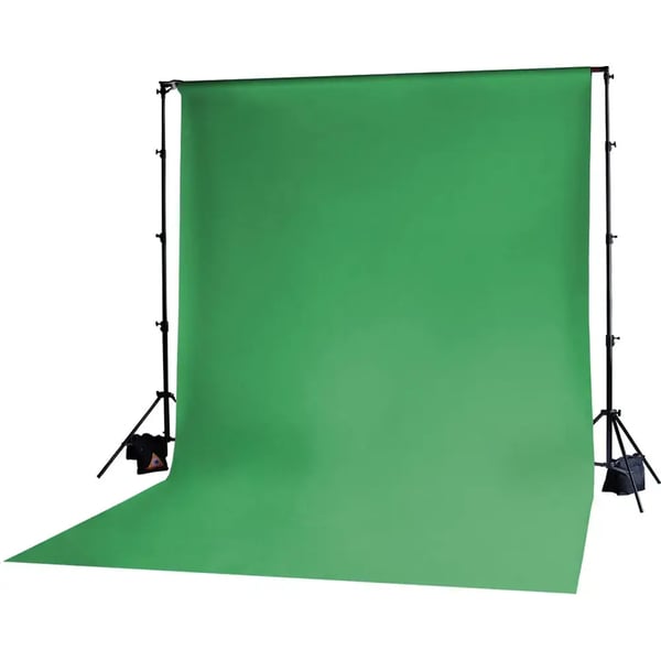 Green screen sheet setup.