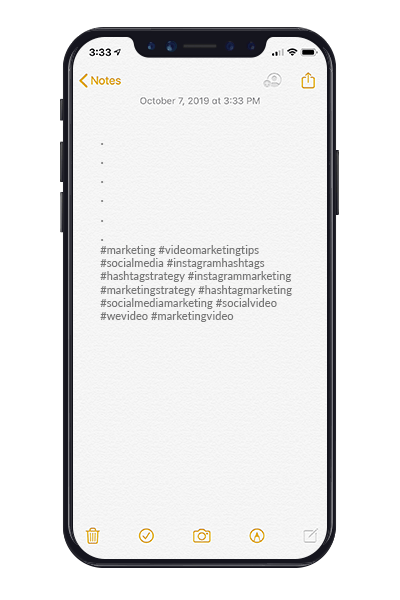 iPhone hashtags for Instagram