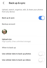 Updating sync settings