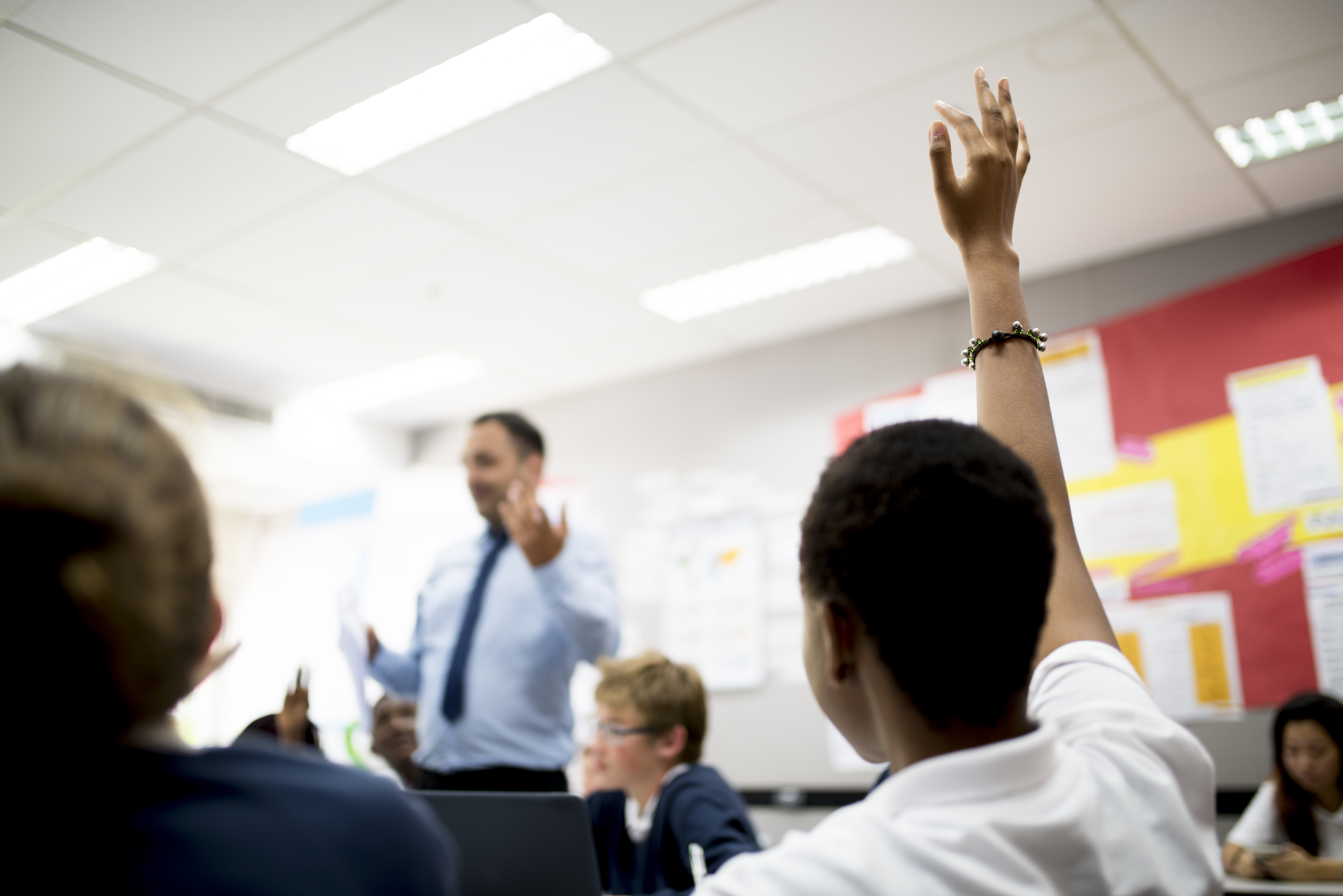 student debate in classroom