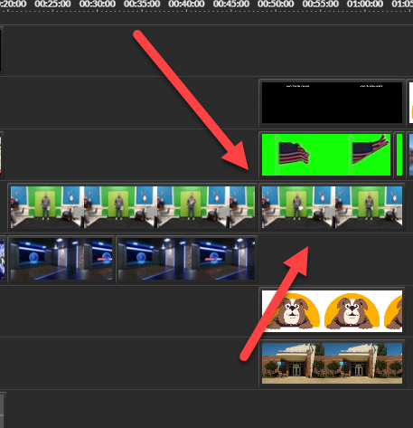 Various media added to the editing timeline in WeVideo.