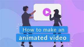 Illustration of two people making an animated video