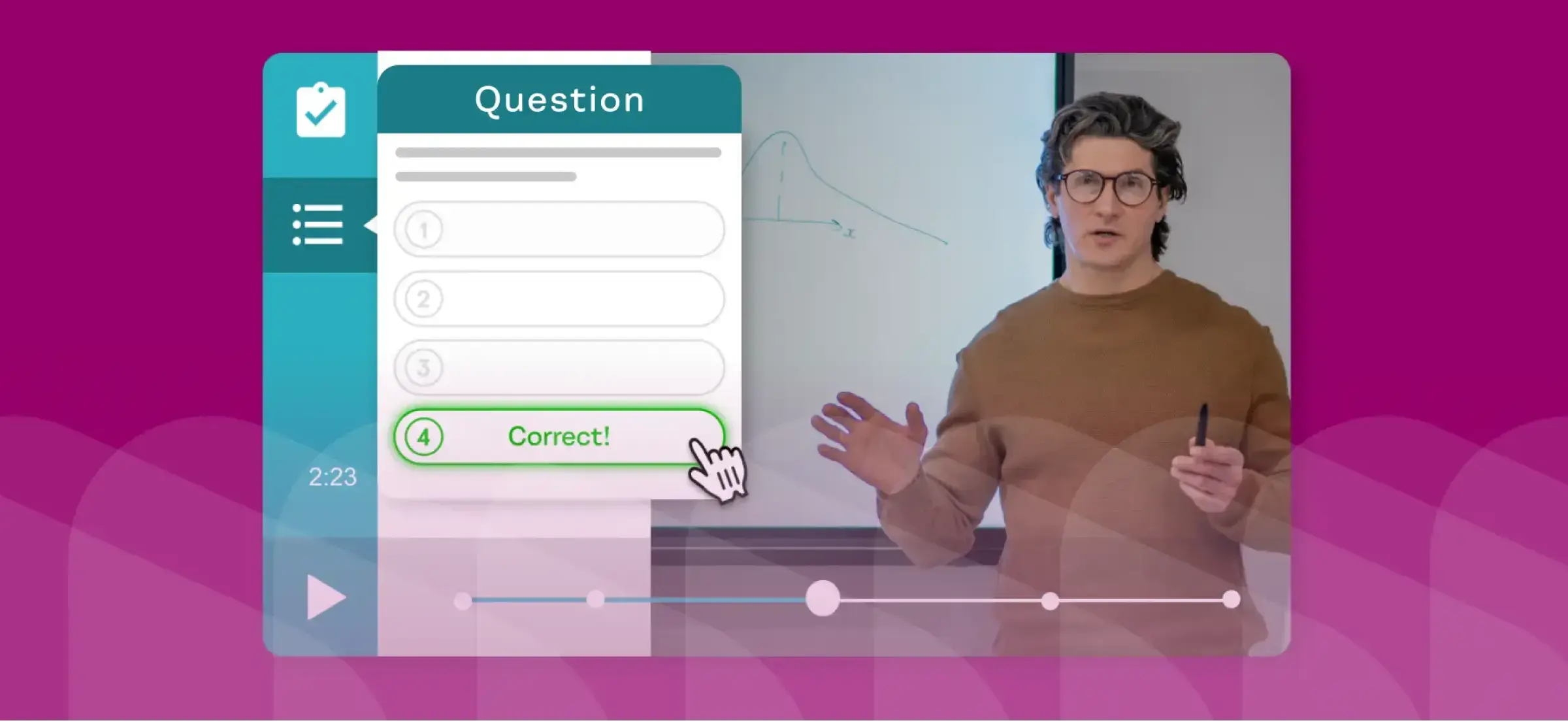 Teacher educating through an interactive WeVideo module.