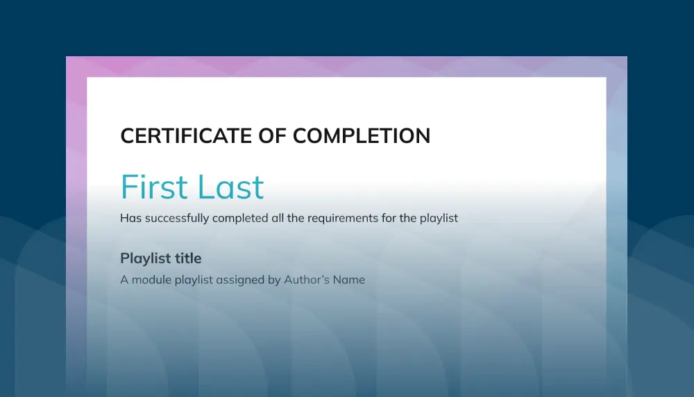 Customizable certificate in PlayPosit.