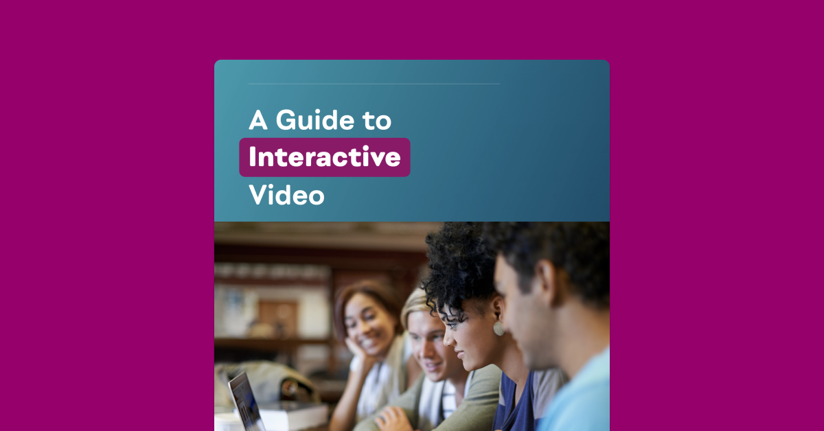A Guide to Interactive Video eBook cover against light magenta background