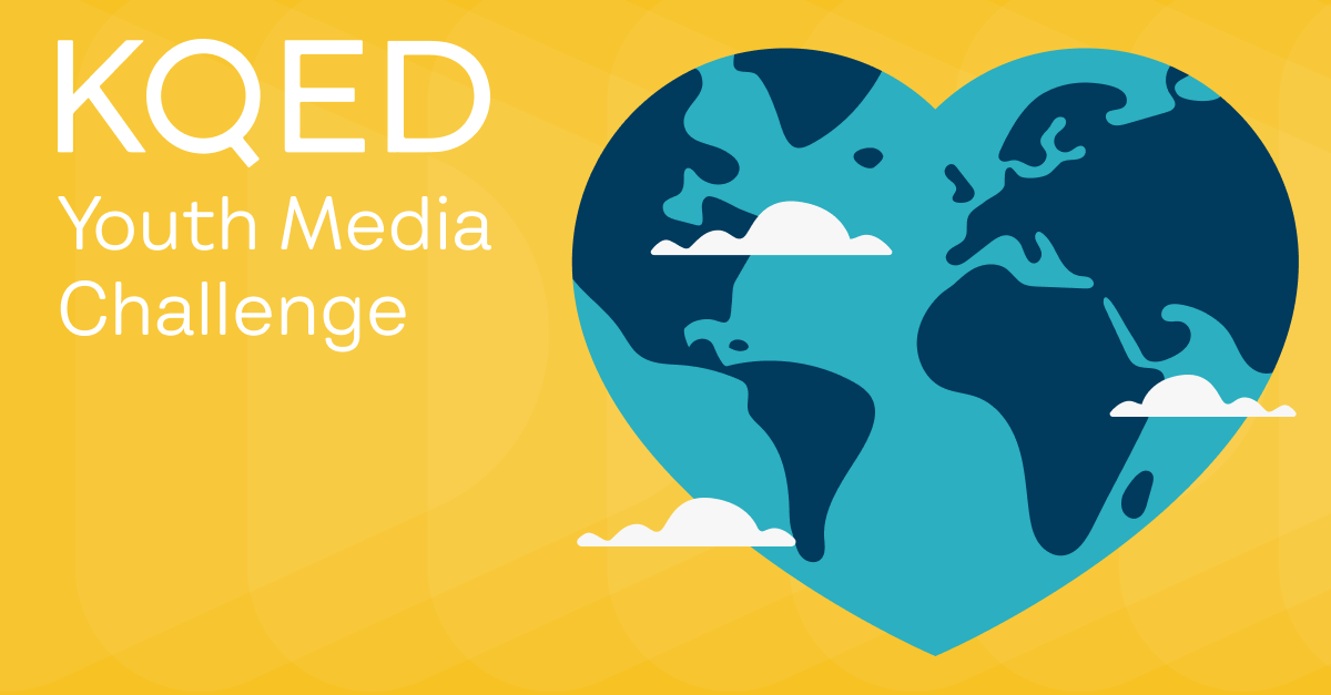 Heart-shaped blue globe over yellow background.