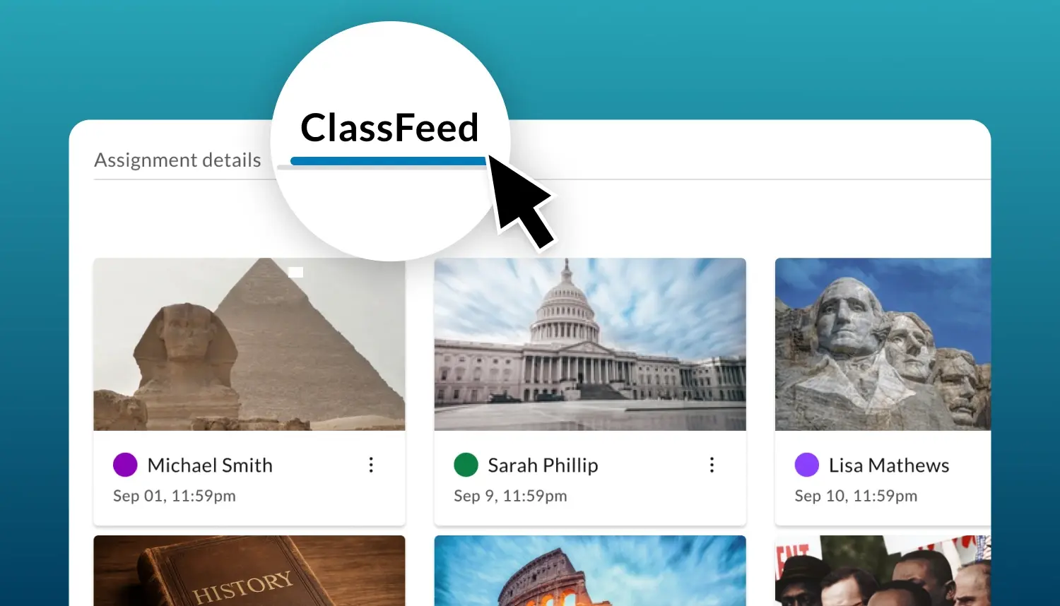 WeVideo UI showing ClassFeed
