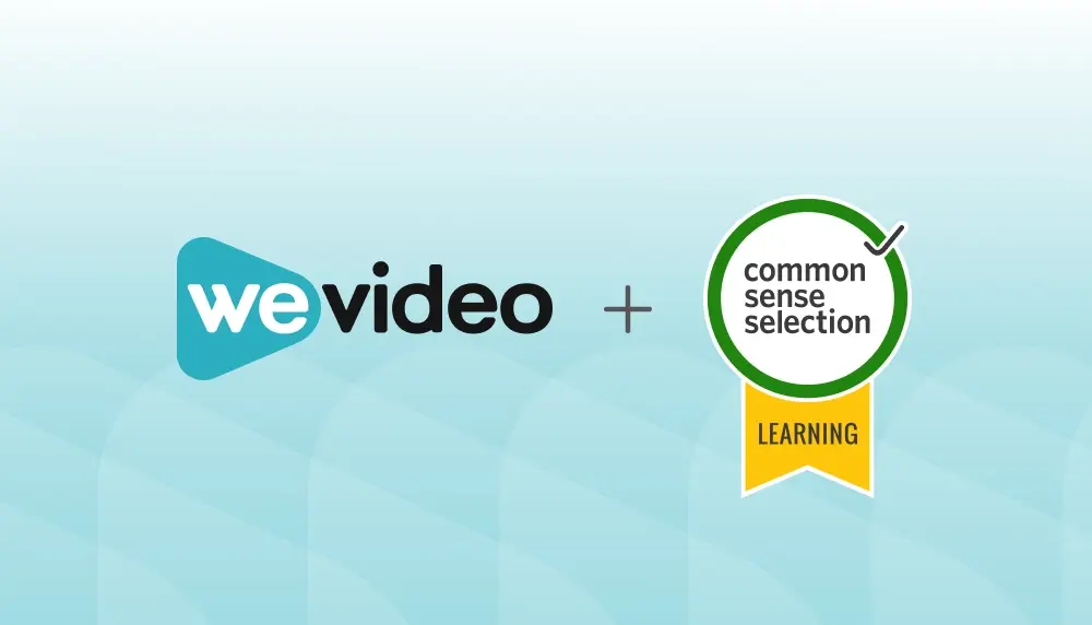 WeVideo logo with Common Sense Selection for Learning award