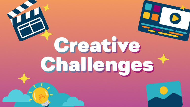 Sunset-colored graphic for WeVideo's 