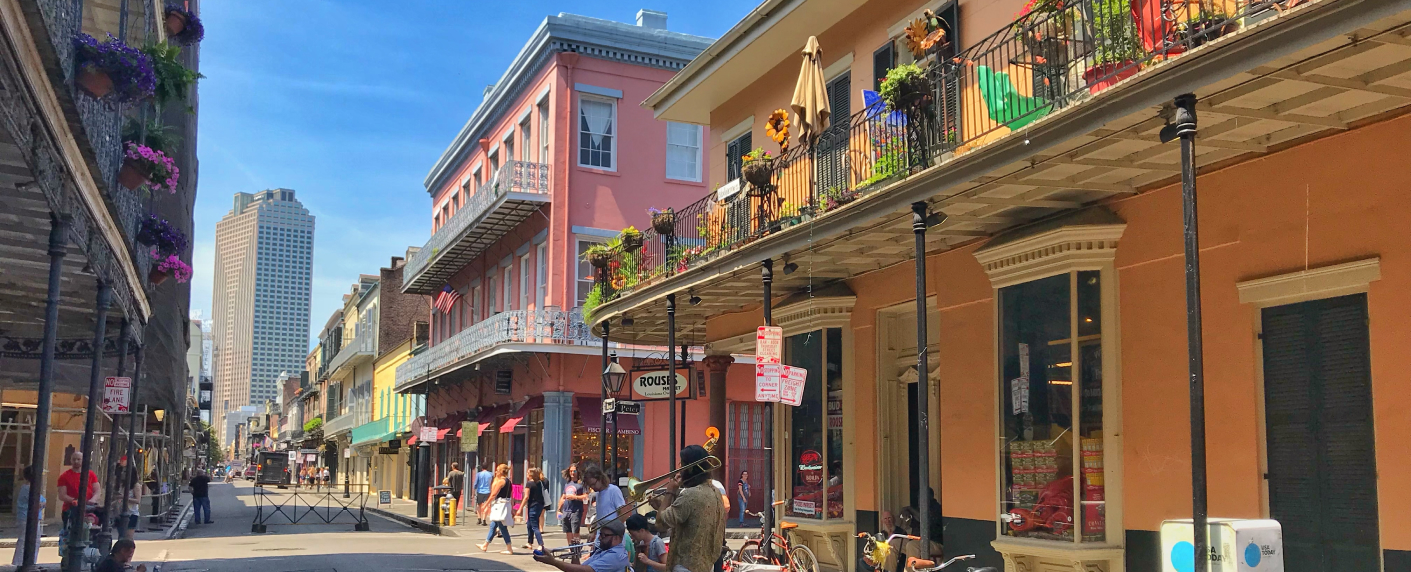 Bourbon Street in New Orleans, Louisiana.