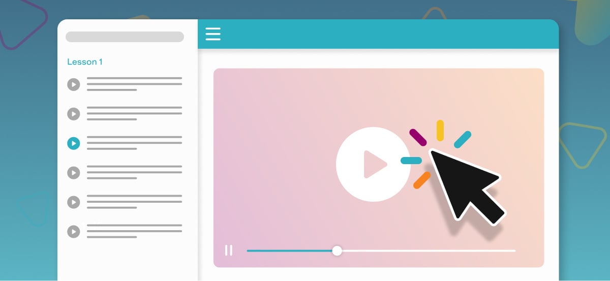 Colorful mock of WeVideo interactive video playlist. 