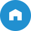 Icon of a house in a blue circle