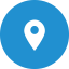 Icon of a map pin in a blue circle