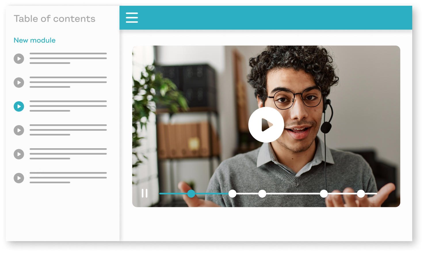 Interactive video of man talking to camera.