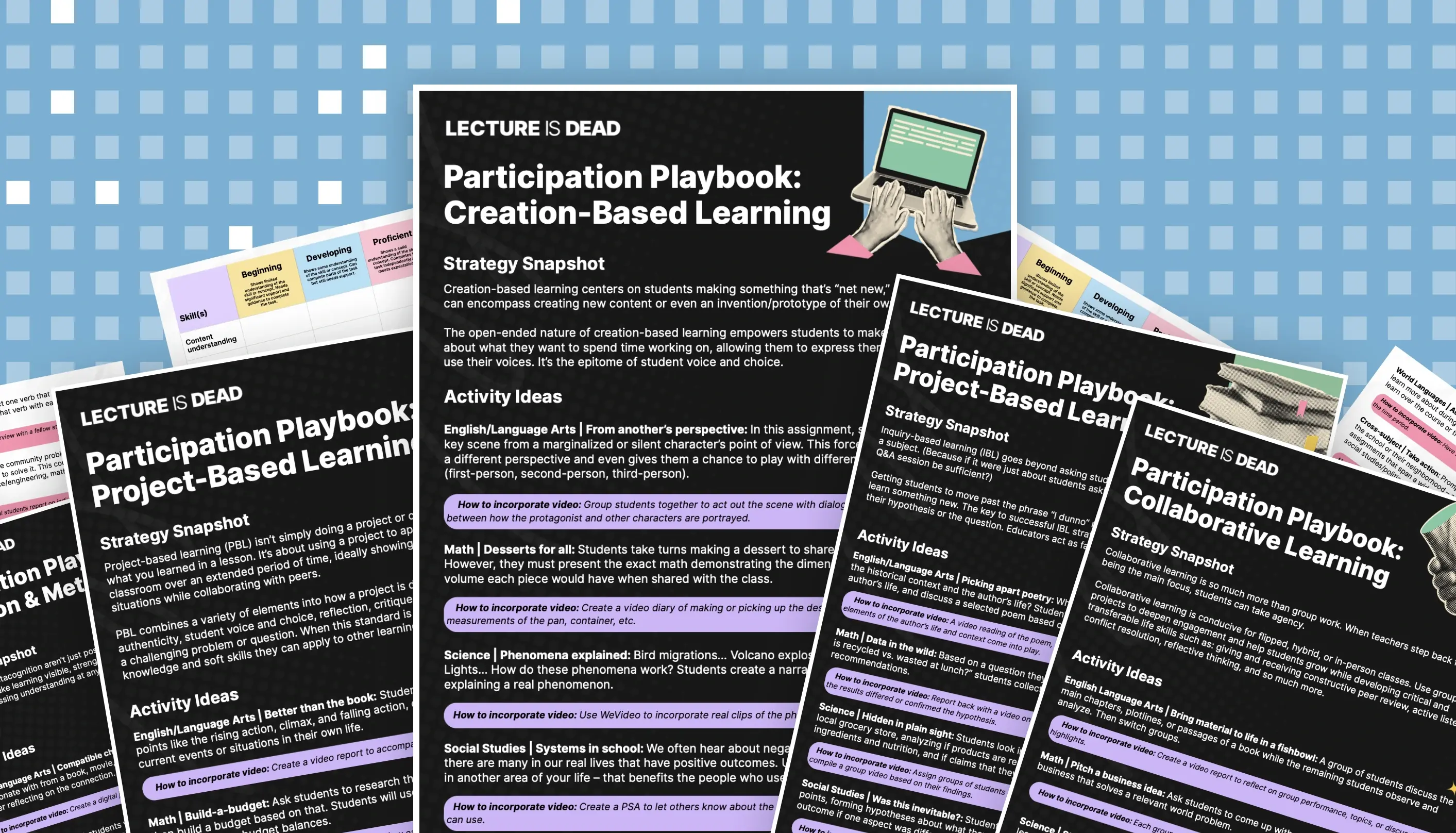 Samples of WeVideo's participation playbooks. 