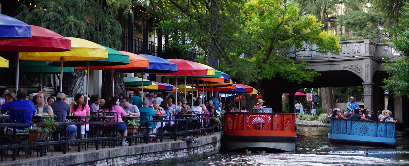 Riverside restaurant in San Antonio, Texas.