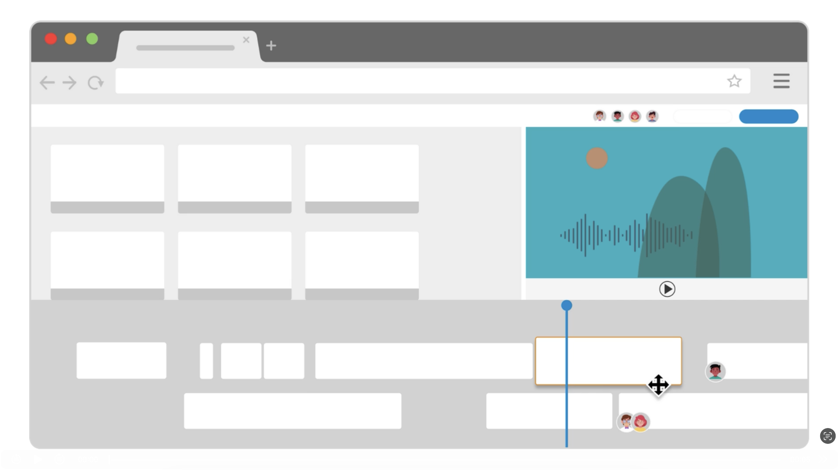Video editor showing collabration on a video