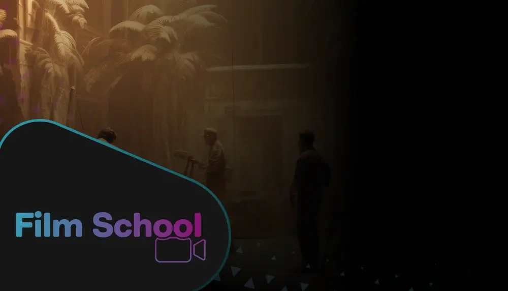 Scene on set with a fade to black effect and WeVideo's 