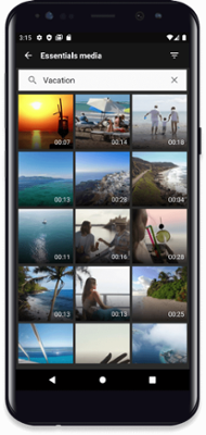 Mockup of WeVideo Android app on a smartphone