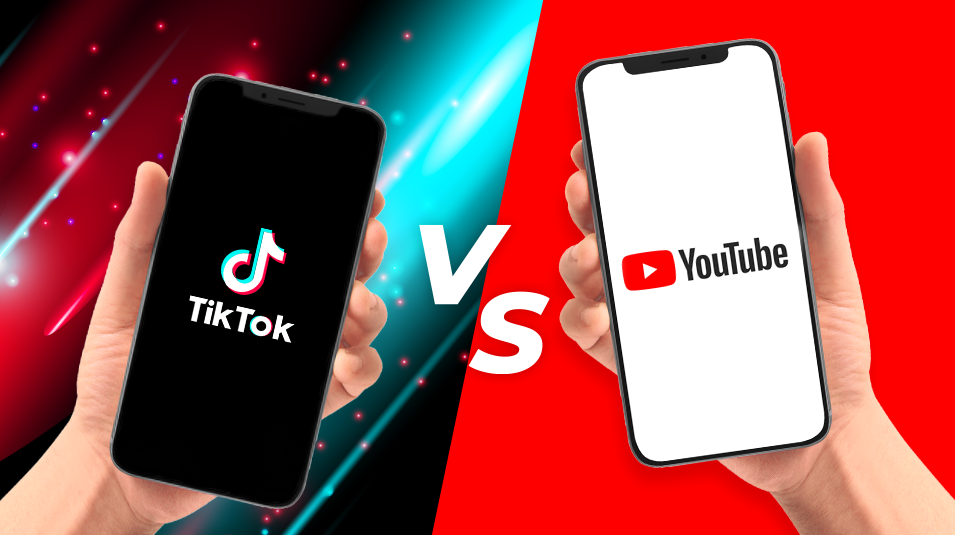 iPhone with TikTok compared to iPhone with YouTube